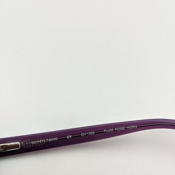 🕶️Cole Haan Plum Rose Horn CH1003 Eyeglasses 50/16/130 | ALH645🕶️ - Picture 6 of 10